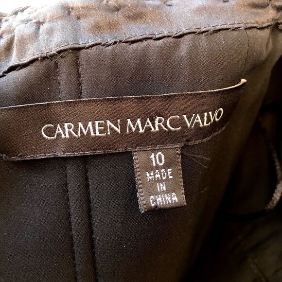 Carmen Marc Valvo Black Velvet Mermaid Gown sz 10 - Picture 3 of 9